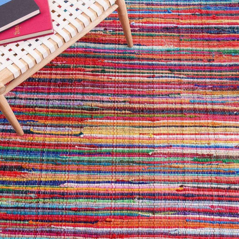 Rag Rug RAR240 Hand Woven Indoor Area Rug - Red/Multi - 4'x6' - Safavieh.