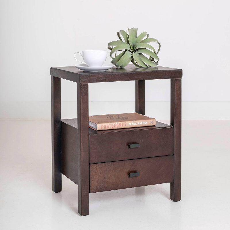 Westwood Acacia Solid Wood 2-Drawer Nightstand - Brown