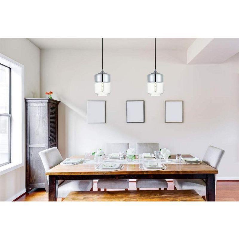 Elegant Lighting Ashwell 1-Light Chrome Pendant with Bell-Shaped Clear Glass