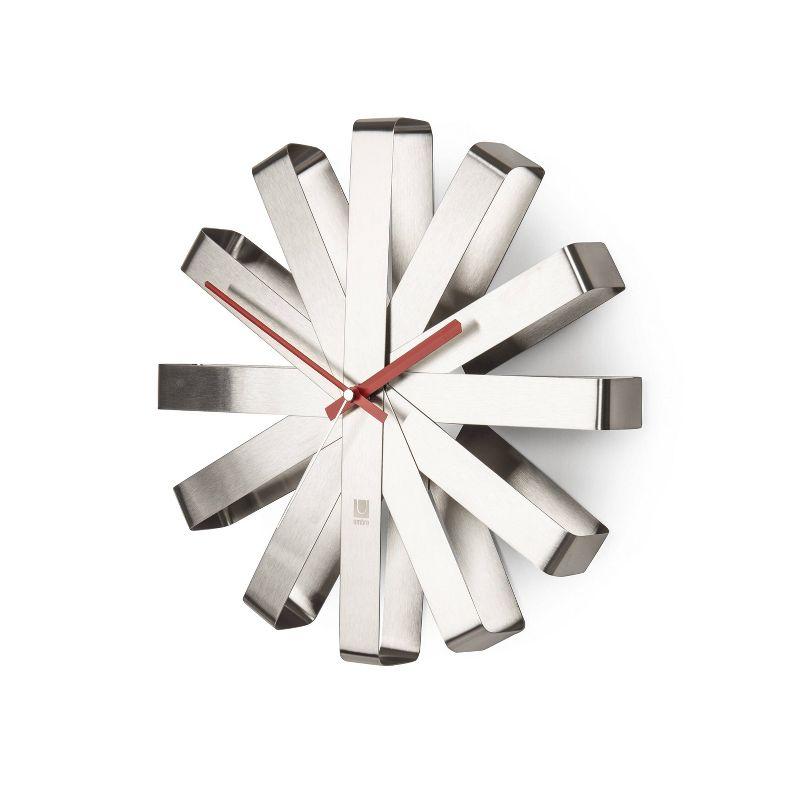 Ribbon 12.75'' Modern Minimalist Steel Wall Clock