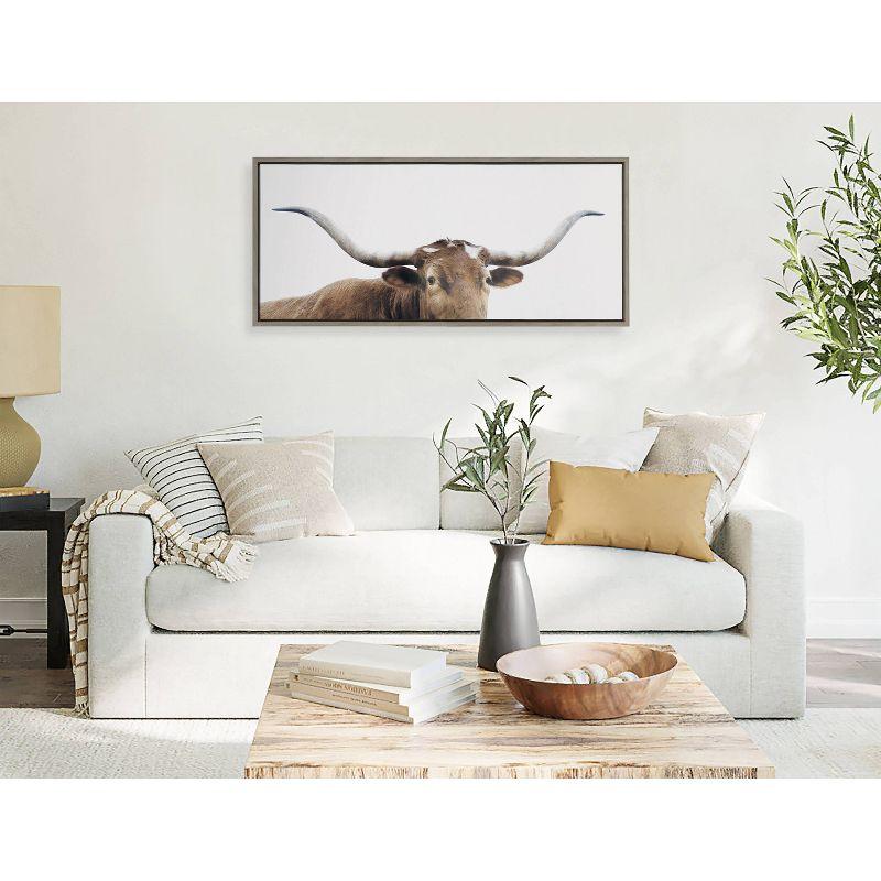 18" x 40" Sylvie Texas Longhorn Frame Canvas by The Creative Bunch Studio - Kate & Laurel All Things Decor