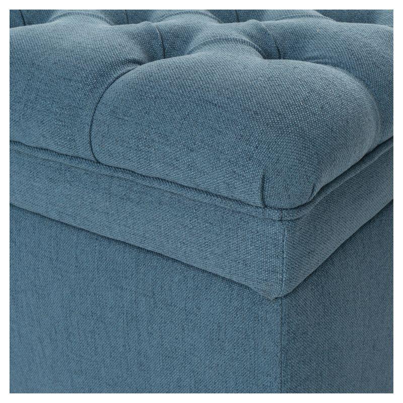 Juliana Storage Ottoman Blue - Christopher Knight Home: Upholstered Rectangular Bench, 250lb Capacity