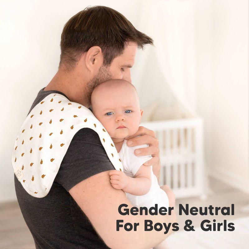 KeaBabies 5pk Organic Softe Muslin Burp Cloths for Baby Girls and Boys, Large Absorbent Burping Cloths for Babies, Baby Burp Clothes (Petals)