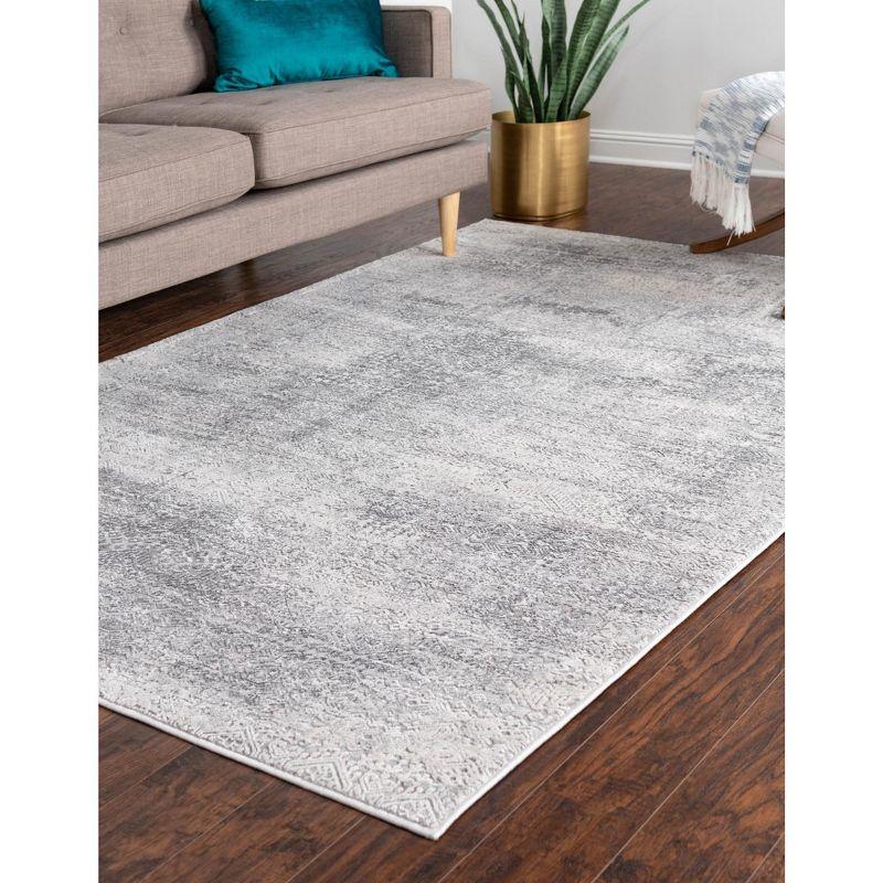 Unique Loom Finsbury Collection Area Rug - Sarah (6'  x 9' Rectangle Gray/Ivory)