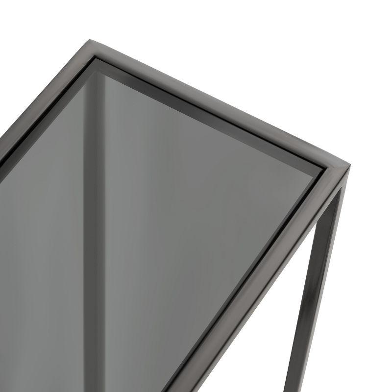 Kate and Laurel Jaspur Rectangle Metal Side Table, 16x8x24, Pewter