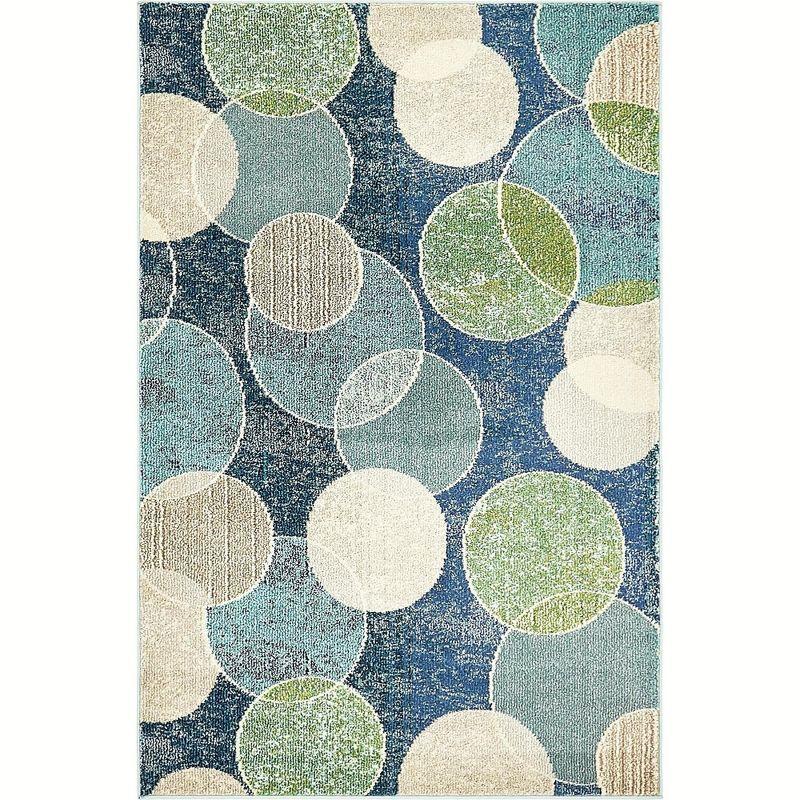 Unique Loom 4' 1 x 6' 1 Navy Blue Chromatic Seaside Area Rug