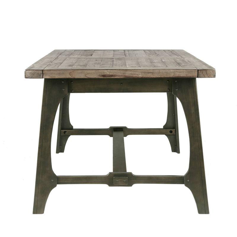 Ink+Ivy Oliver Extendable Dining Table Gray: Self-Storing Leaf, Seats Six, Antique Bronze Legs
