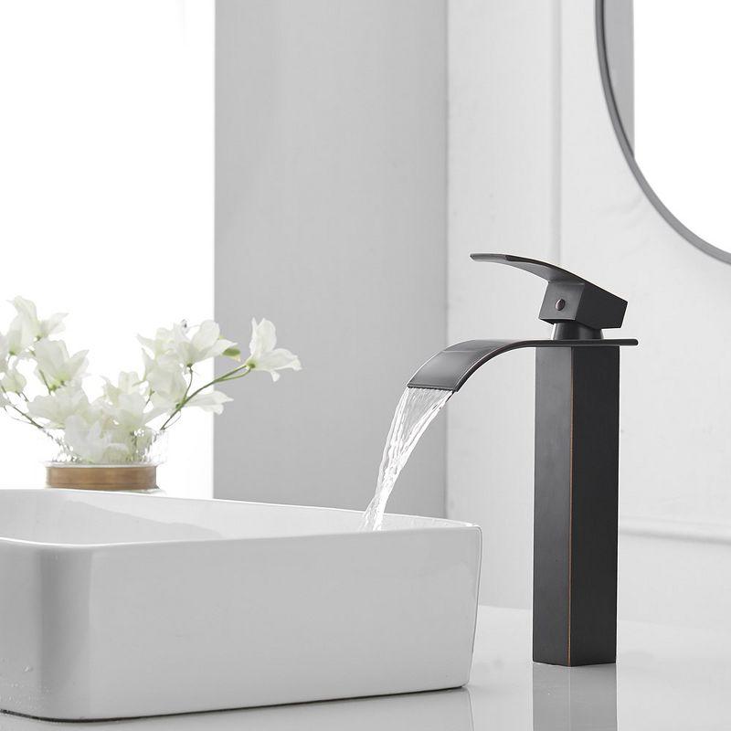 BWE Waterfall Single Hole Single Handle Bathroom Vessel Sink Faucet With Pop-up Drain Assembly