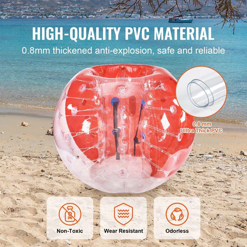 VEVOR Inflatable Bumper Ball 1-Pack, 5FT/1.5M Body Sumo Zorb Balls for Teen & Adult, 0.8mm Thick PVC Human Hamster Bubble Balls