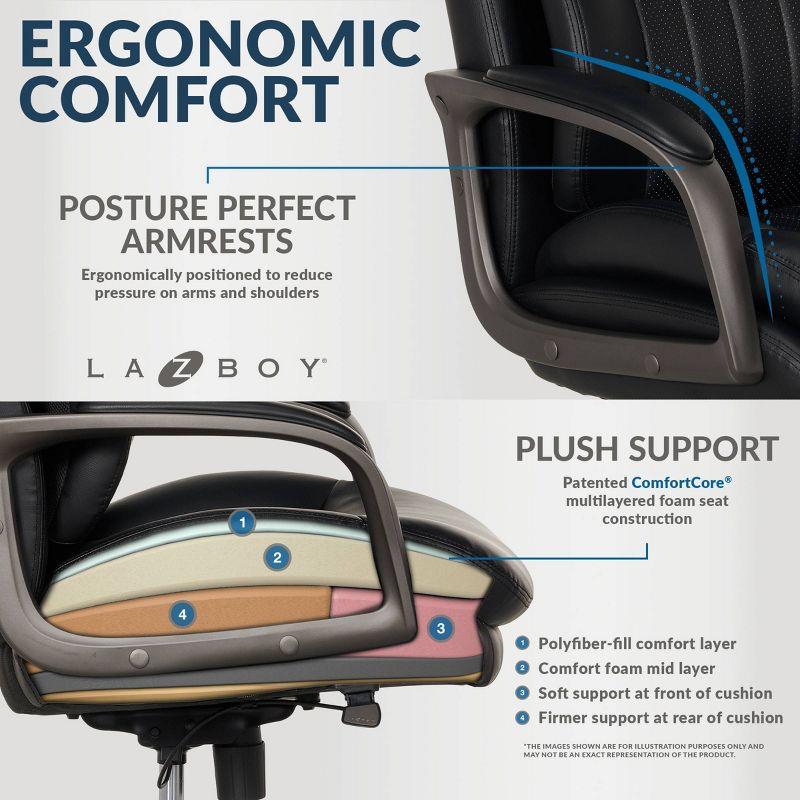 La-Z-Boy La-Z-Boy® Nova Executive Office Chair, Patented AIR Ergonomic Support Technology®, High-Back Premium Comfort & Support, Vegan PU Leather