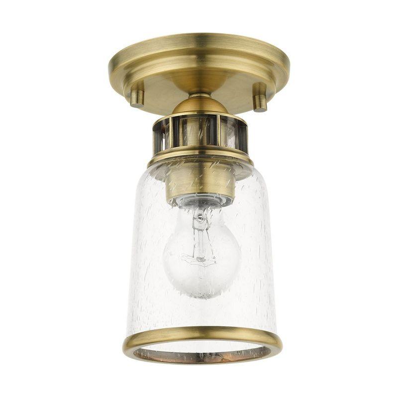 Livex Lighting Lawrenceville 1 - Light Flush Mount in  Antique Brass