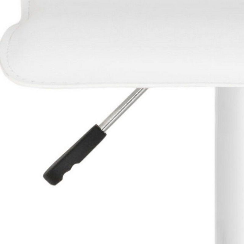 White Adjustable Swivel Backless Metal Bar Stool