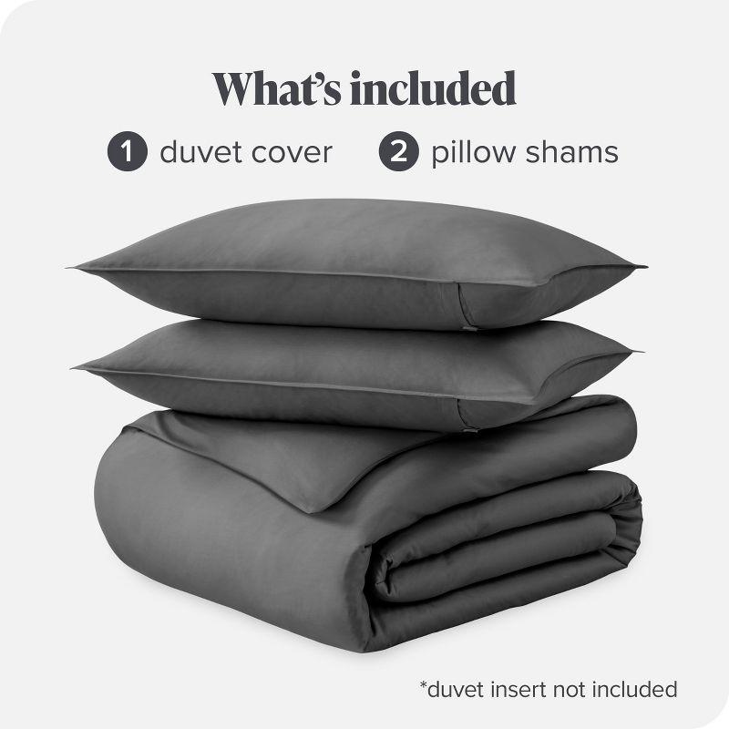 Bare Home 400 Thread Count Organic Cotton Sateen Duvet Cover Set