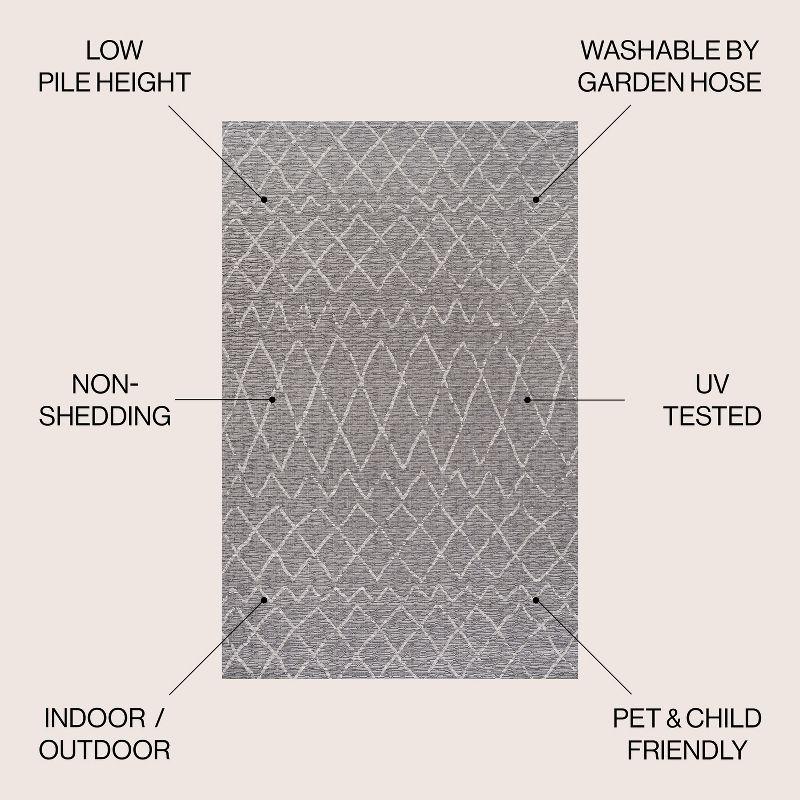 8'x10' Madaba Moroccan Trellis Indoor/Outdoor Area Rug, Gray/Cream - JONATHAN Y