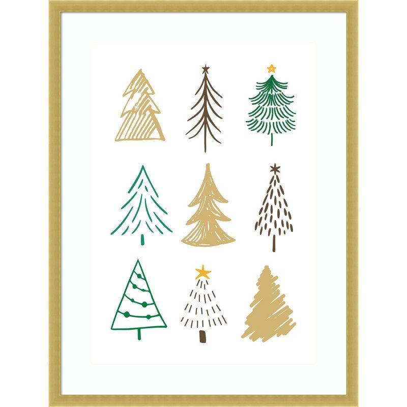 Amanti Art 19"x25" Christmas Trees 1 by Kristina N. Wood Framed Wall Art Print