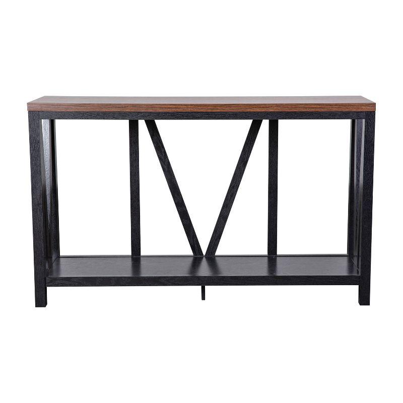 Charlotte Black and Walnut 52" Farmhouse Console Table