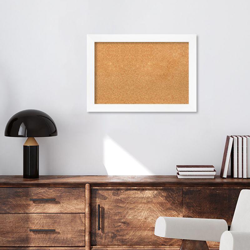 Amanti Art Cabinet White Narrow Framed Corkboard, Natural Cork