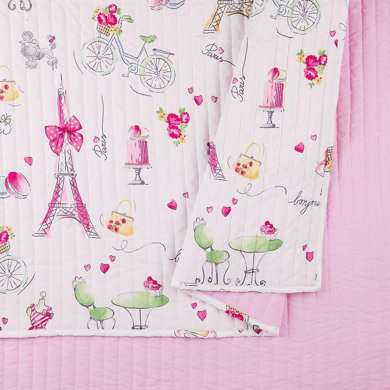Urban Playground Pretty in Paris Reversible Pink Quilt Set
