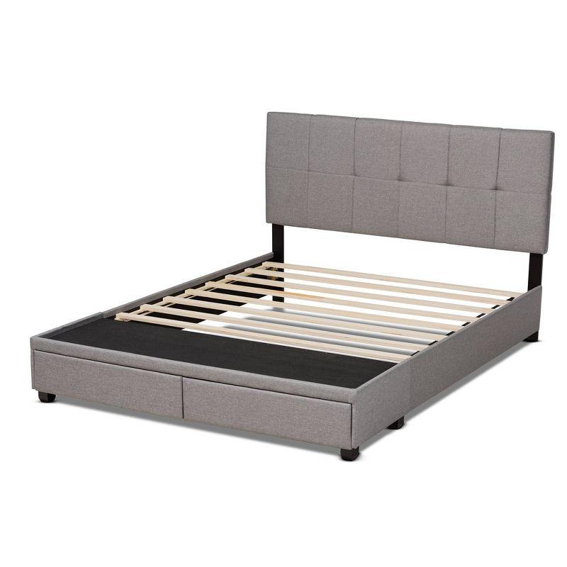 Netti Fabric Upholstered 2 Drawer Platform Storage Bed - Baxton Studio