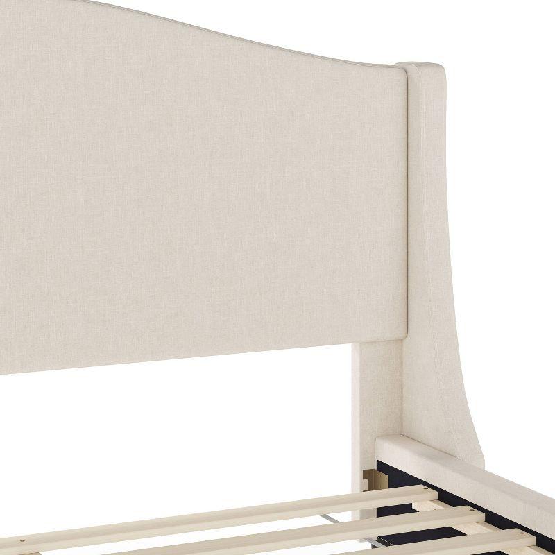 Martha Stewart Amelia Upholstered Platform Bed With Curved Headboard