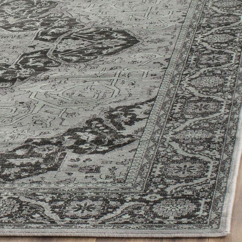 Reversible Vintage Blue Viscose Area Rug - 59" x 5"