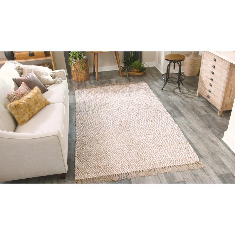 Handmade Braided Jute and Cotton 3' 3" x 5' 1" Area Rug in Natural Brown