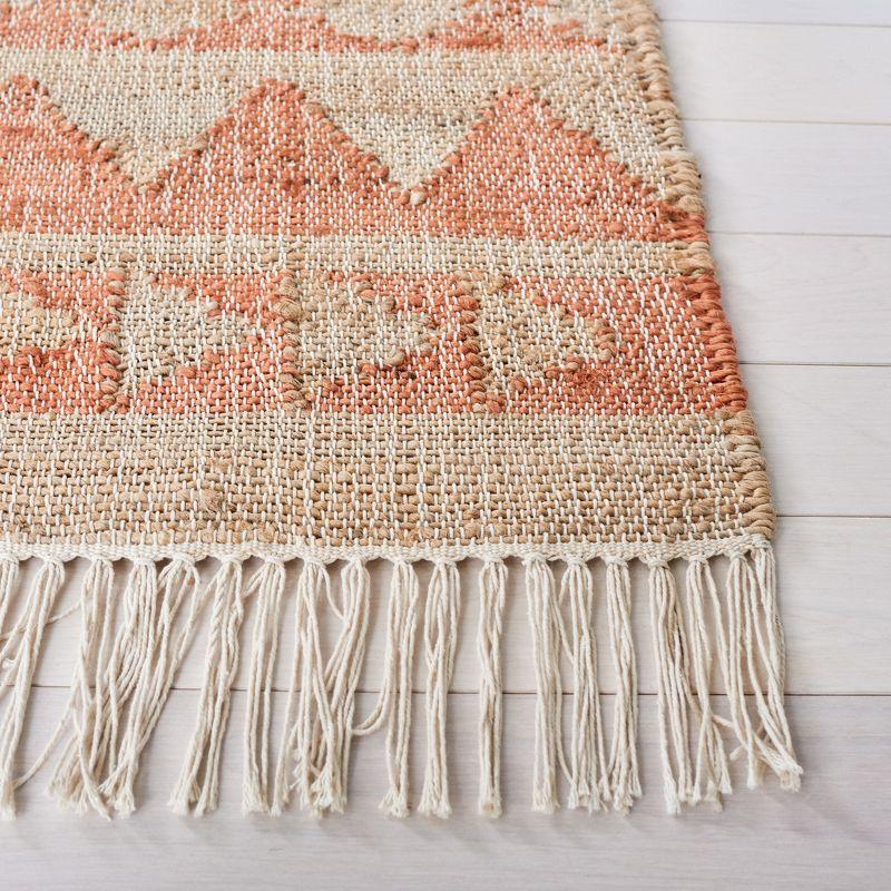 Natural and Rust Wool Handmade 8' x 10' Area Rug