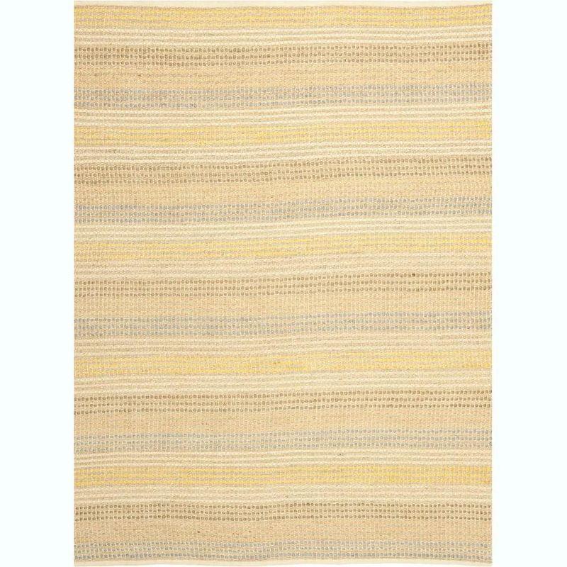 Lustrous Sheen Ivory Jute 7'6" x 9'6" Hand-Knotted Area Rug