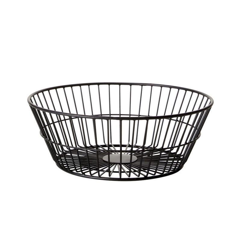 Black Iron 2-Tier Basket with Banana Hook