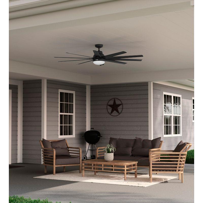 Overton 10 - Blade Standard Ceiling Fan with Wall Control and Light Kit Included