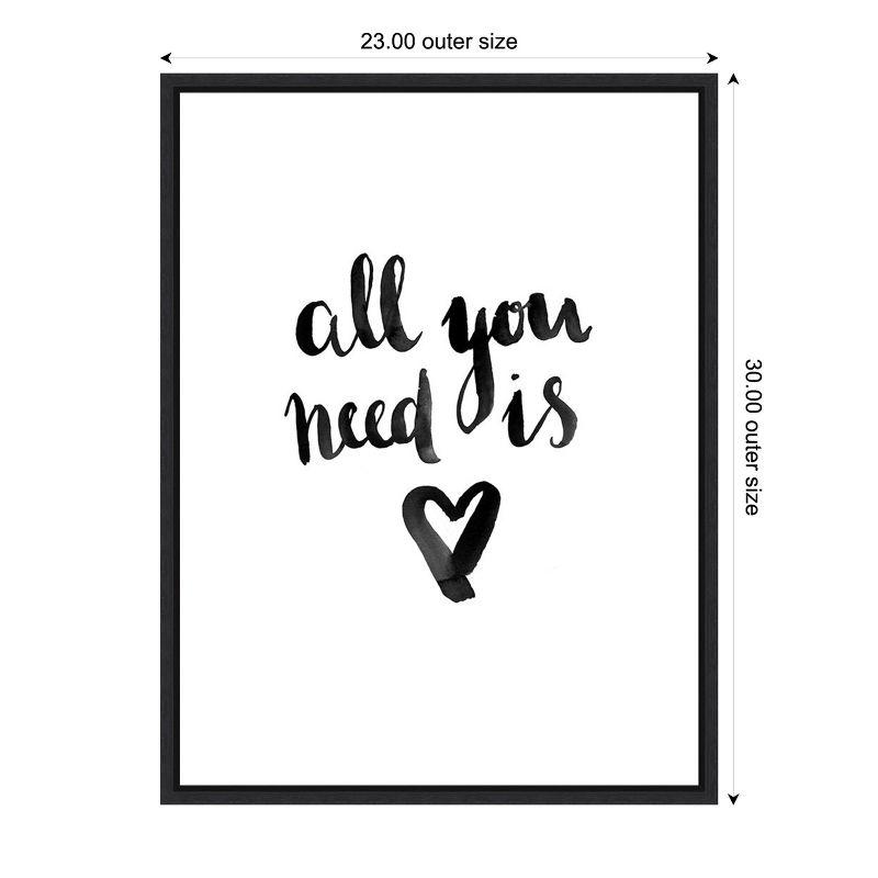 Amanti Art All You Need Is Love by Urban Road Canvas Wall Art Print Framed 23 x 30-in.