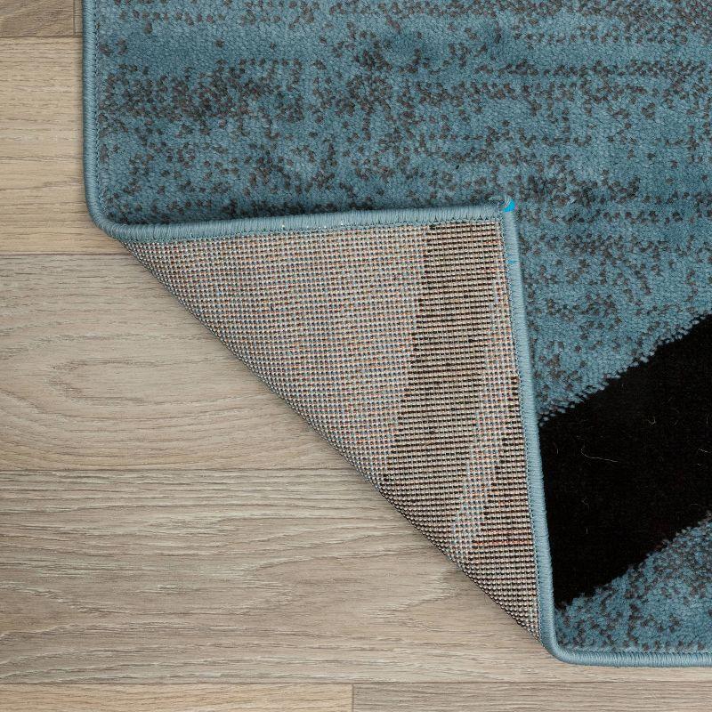World Rug Gallery Contemporary Abstract Circles Design Blue 6'6" x 9' Area Rug