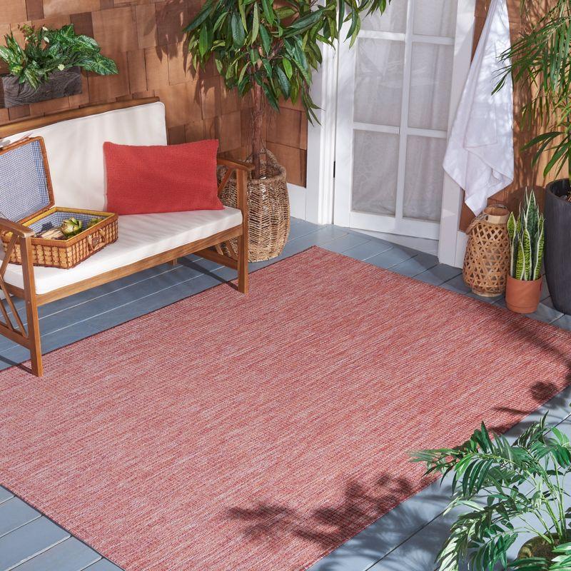 Courtyard CY8403 Power Loomed Indoor/Outdoor Area Rug - Red/Red - 6'7"x6'7" - Safavieh.