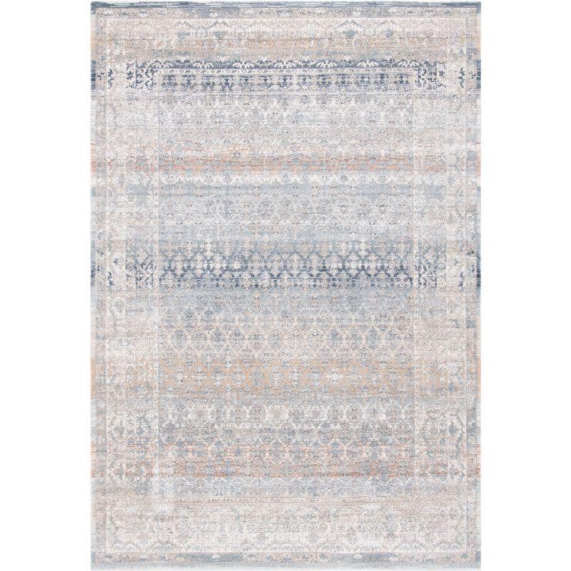 Gray and Cream Hand-Knotted Wool Area Rug, 4' x 6'