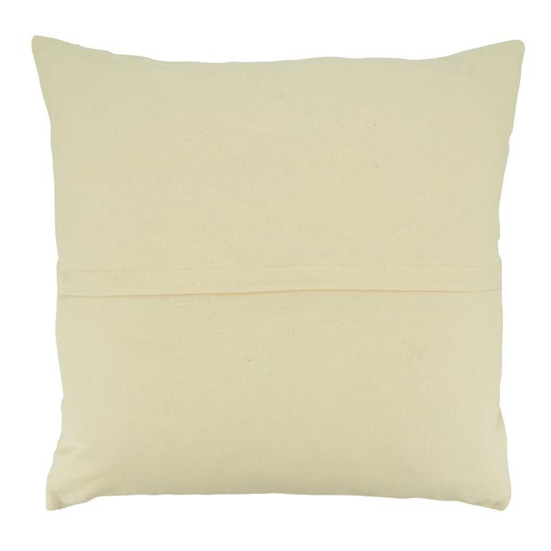 Beige Banded Design Down Filled Throw Pillow, 20"