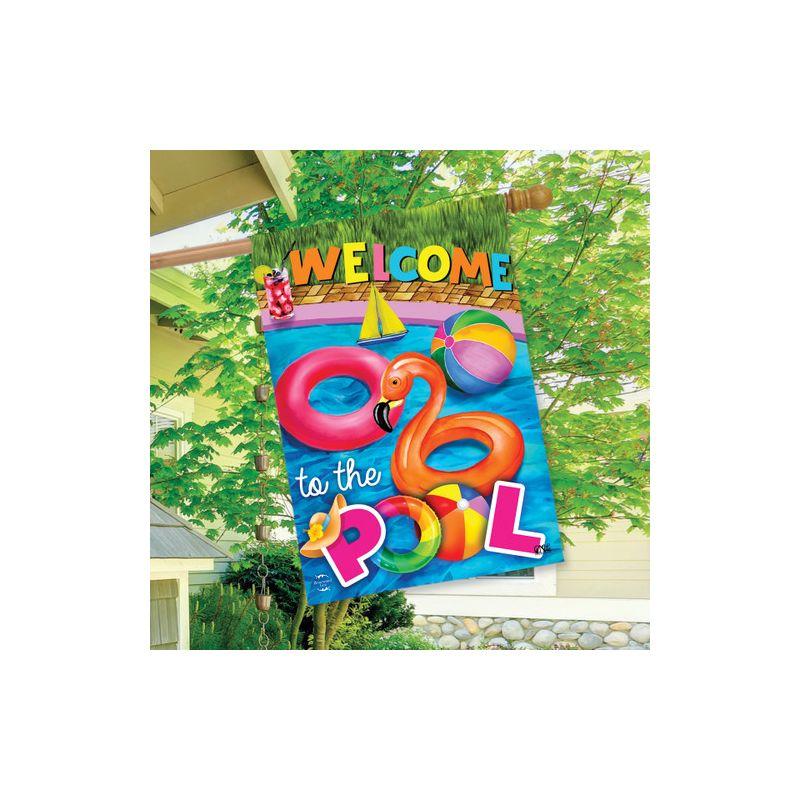 Briarwood Lane House Flag 40x28 For Outdoor Welcome To the Pool Summer House Flag Flag For Summer House Flag