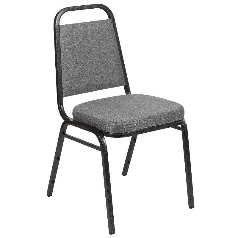 Silver Vein Frame Gray Fabric Stacking Banquet Chair