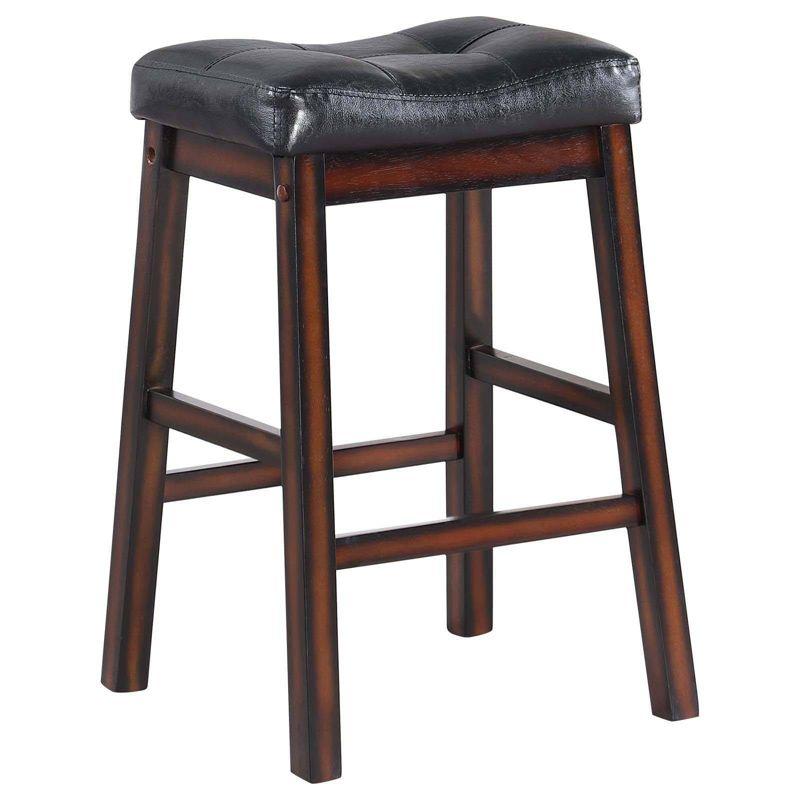 Coaster Set of 2 Donald Transitional Upholstered Counter Height Barstools Black/Cappuccino