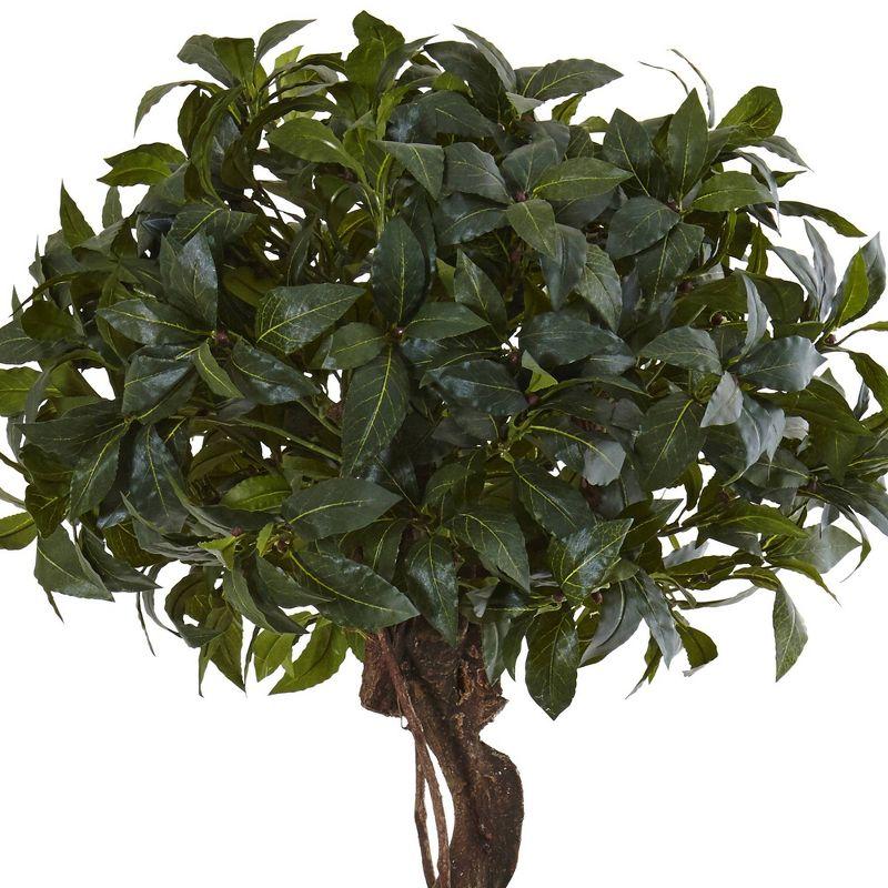 4.5' Artificial Sweet Bay Double Topiary Tree in Farmhouse Planter