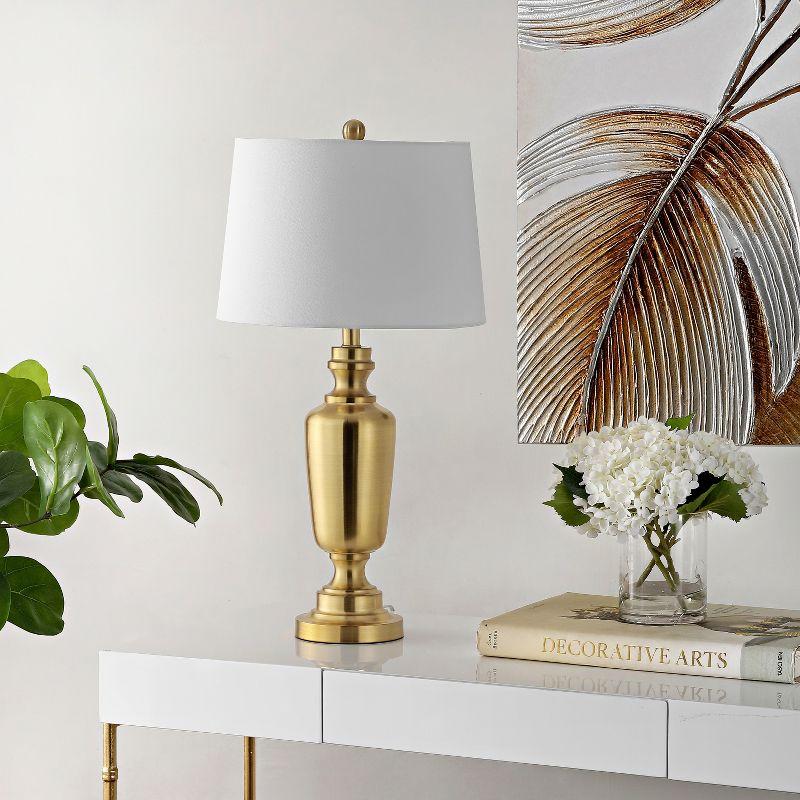 Ezra Brass and White Iron 28" Table Lamp