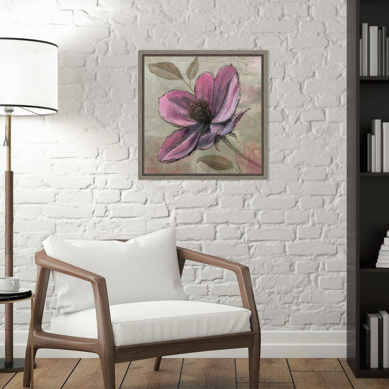 Amanti Art Plum Floral III by Emily Adams Canvas Wall Art Print Framed 16-in. x 16-in.