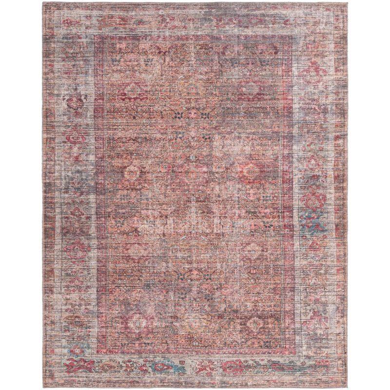 Rust Red and Brown Rectangular Washable Area Rug 8' x 10'