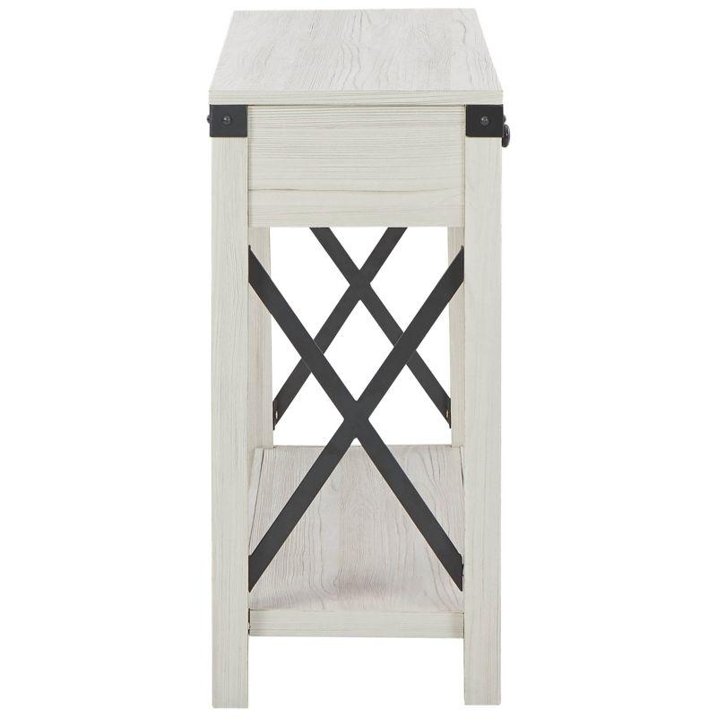 Bayflynn Console Sofa Table White - Signature Design by Ashley: Modern Farmhouse Style, Open Shelf Storage