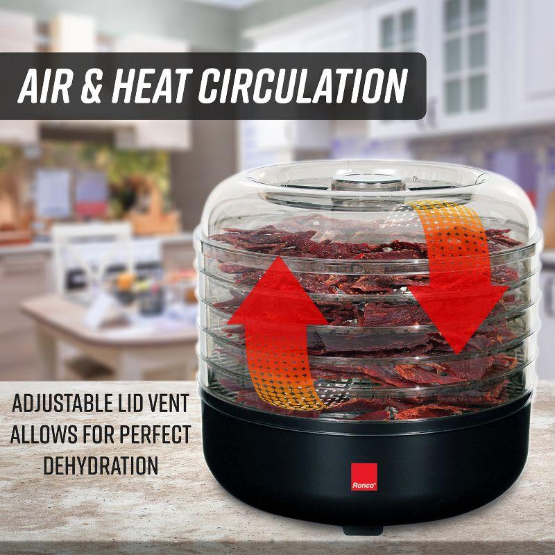 Ronco Beef Jerky Machine with 5 Stackable Trays, Easy-to-Use Dehydrator and Food Preserver Black