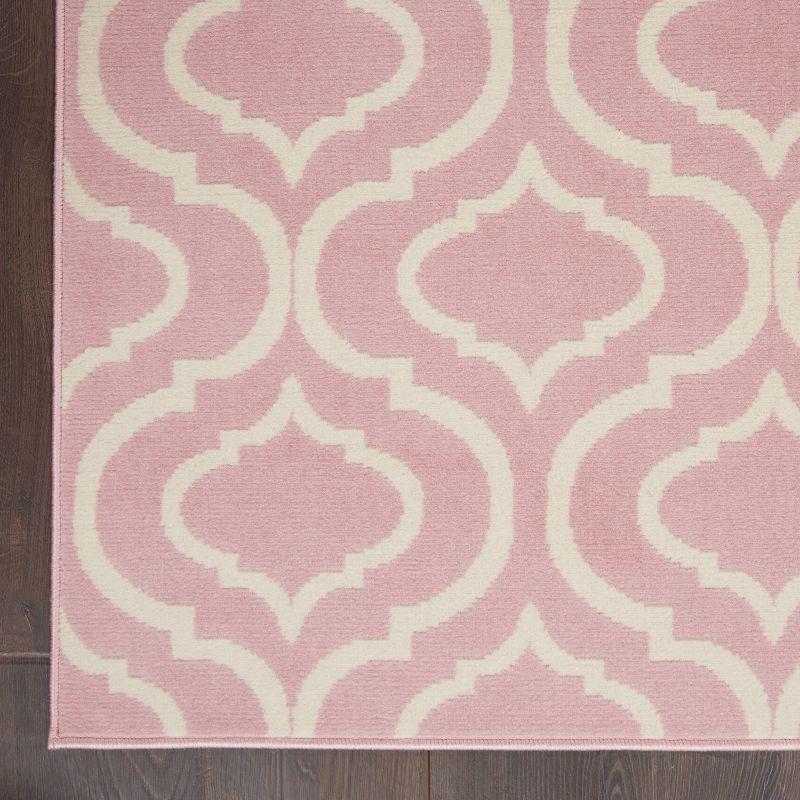 Nourison Jubilant 6' x 9' Pink Indoor Area Rug Moroccan Casual Trellis by Nourison