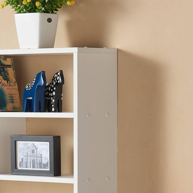 Asymmetrical White Floating Wall Shelf, 41" Wide