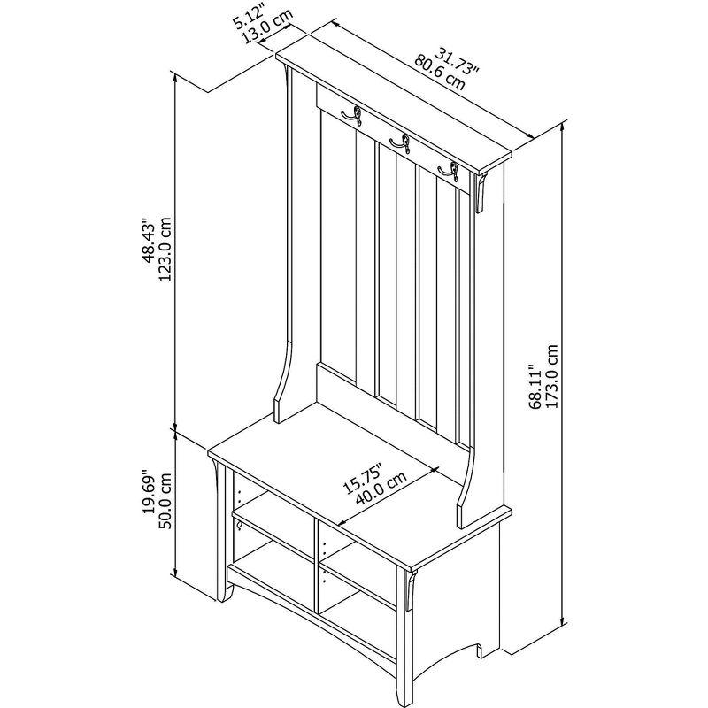 Salinas Hall Tree with Storage Bench - Bush Furniture