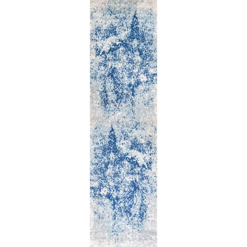 JONATHAN Y Dune Modern Abstract Cream/Blue 2 ft. x 8 ft. Runner Rug