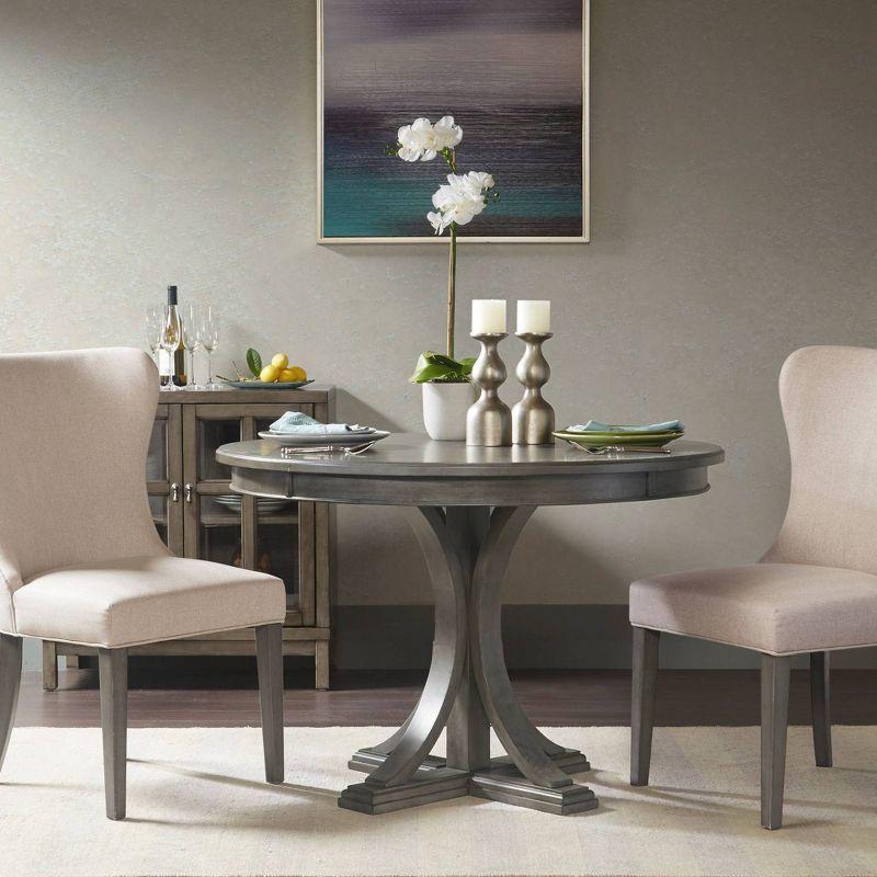 Helena Round Dark Gray Reclaimed Wood Dining Table