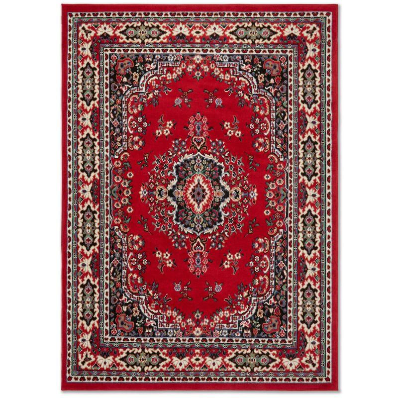 Home Dynamix Premium Sakarya Traditional Medallion Area Rug, Red/Black, 3'7"x5'2"